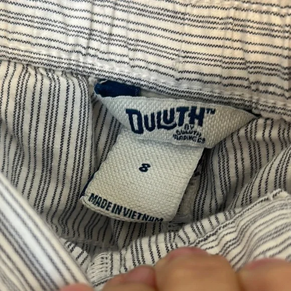 Duluth Trading Co. Blue and White Striped Cropped Pants size 8 EUC - Picture 2 of 6